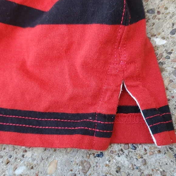 Polo Ralph Lauren Long Sleeve Hooded Pullover Polo Red Black Stripe Youth 6 - Picture 5 of 8